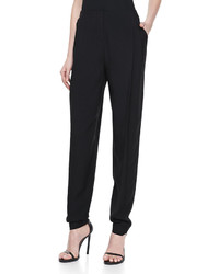 Halston Heritage Pleated Front Tapered Leg Trousers