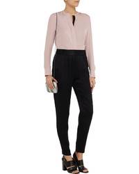 Alice + Olivia High Waisted Stretch Silk Tapered Pants