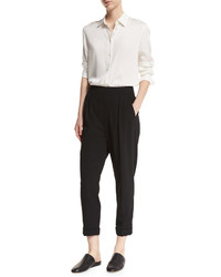 Vince Pull On Tapered Cropped Trousers