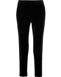 Tomas Maier Satin Trimmed Stretch Cotton Velvet Tapered Pants