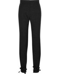 Pallas Satin Trimmed Wool Crepe Tapered Pants
