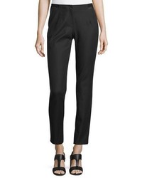 Lafayette 148 New York Stanton Ribbon Trimmed Tapered Ankle Pants Black