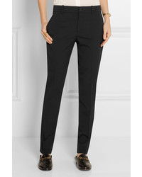 Gucci Stretch Wool And Silk Blend Tapered Pants Black