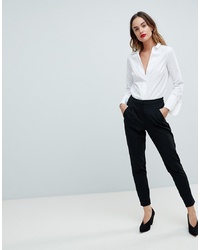 Y.a.s Tailored Trouser With Elasticated Waist In Black