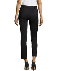 Neiman Marcus Tapered Stretch Suiting Pants Black