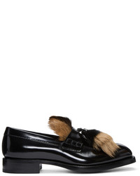 Prada Black Fur Loafers