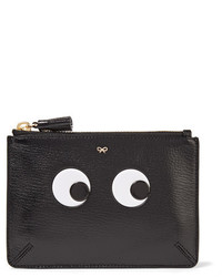 Anya Hindmarch Loose Pocket Embossed Textured Leather Pouch Black