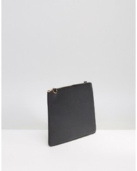 Missguided Textured Zip Clutch Bag With Removable Chain