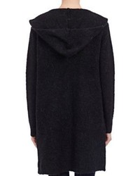 Barneys New York Fuzzy Sweater Coat Black Size S