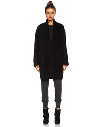 Isabel Marant Gabriel Herringbone Wool Blend Coat In Black