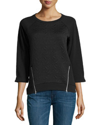 Dex Long Sleeve Textured Sweater Black