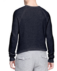 Dolce & Gabbana Steven Textured Raglan Sweater Navy