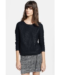 The Kooples Foiled Textured Sweater Black Medium