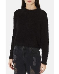 Topshop Textured Knit Sweater Black 10