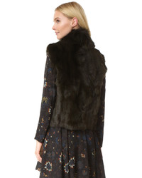 Adrienne Landau Textured Rabbit Vest