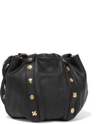 See by Chloe See By Chlo Vicki Embellished Textured Leather Bucket Bag Black