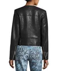 Etoile Isabel Marant Kankara Textured Leather Jacket Black