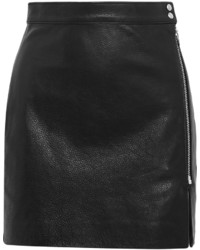 IRO Anja Rubik Patti Textured Leather Mini Skirt Black