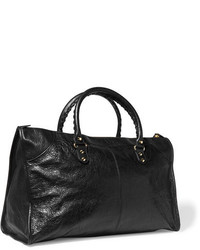 Balenciaga Classic Work Textured Leather Tote Black