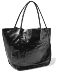 Proenza Schouler Glossed Textured Leather Tote Black