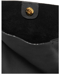 Marni Maxi Strap Textured Leather Tote Black