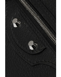 Balenciaga Papier B4 Zip Around Textured Leather Tote Black