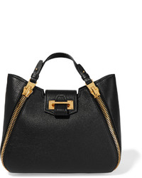 Tom Ford Sedgewick Small Textured Leather Tote Black