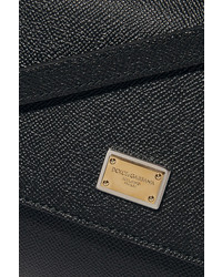 Dolce & Gabbana Sicily Medium Textured Leather Tote Black