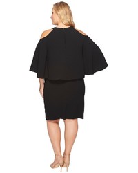 Adrianna Papell Plus Size Textured Crepe Cold Shoulder Sheath Dress
