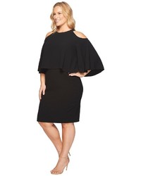 Adrianna Papell Plus Size Textured Crepe Cold Shoulder Sheath Dress