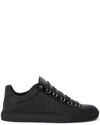 Black Textured Sneakers
