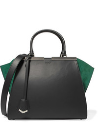 Fendi 3jours Suede Paneled Leather Tote Black
