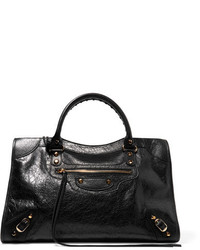 Balenciaga Classic City Textured Leather Tote Black