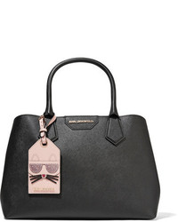 Karl Lagerfeld Lady Shopper Textured Leather Tote Black