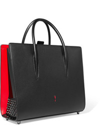 Christian Louboutin Paloma Large Textured And Patent Leather Tote Black