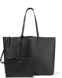 Saint Laurent Shopping Large Textured Leather Tote Black