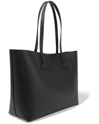 Tom Ford T Textured Leather Tote Black