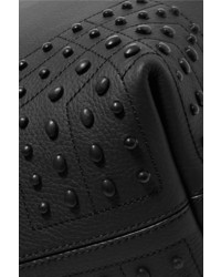 Tod's Wave Studded Textured Leather Tote Black