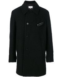 Black Textured Wool Coat