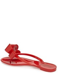 Valentino Couture Bow Thong Sandal Size 5us 35eu Red