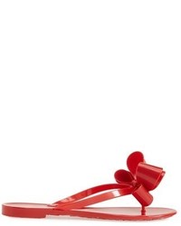 Valentino Couture Bow Thong Sandal Size 5us 35eu Red