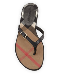 Burberry Meadow Leather Thong Sandal 