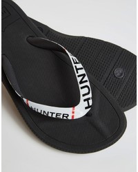 Hunter Original Black Exploded Logo Flip Flop