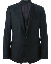 Keanu Reeves wearing Black Three Piece Suit, Black Dress Shirt, Black ...