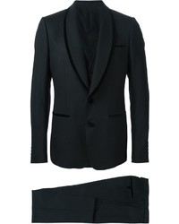 Men's Black Three Piece Suit, White Dress Shirt, Black Leather Brogues ...