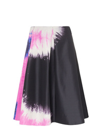 Black Tie-Dye A-Line Skirt