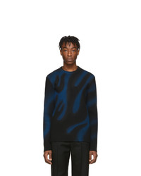 Black Tie-Dye Crew-neck Sweater
