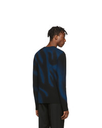 Balenciaga Black And Blue Flame Sweater
