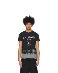 Balmain Black Tie Dye Logo T Shirt