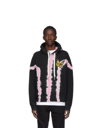 Palm Angels Black And Pink Tie Dye Butterfly Hoodie